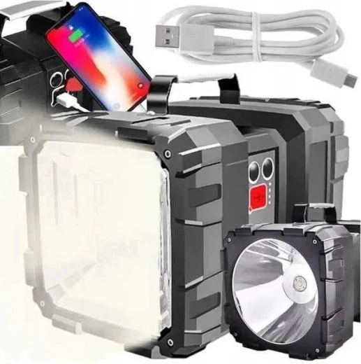 Oboustranná výkonná dobíjecí LED svítilna s powerbankou
