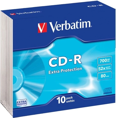 Verbatim CD-R Extra Protection 700 MB 52x Slim Case - 10 ks