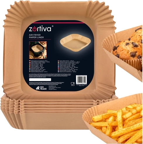 Zortiva papírové vložky do horkovzdušné fritézy 23 × 23 cm, 100 ks