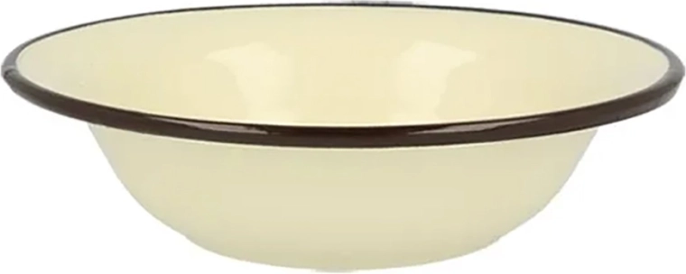 Smaltovaná miska Silesia Rybnik 0,55 l, průměr 18 cm, krémová