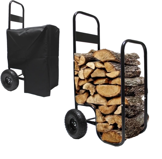 Pojízdný vozík na palivové dřevo s plachtou, nosnost 60 kg