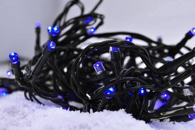 Solight LED vánoční světelný řetěz 3 m, 20 LED, modré světlo, zelený kabel