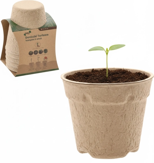 Sada 5 rašelinových květináčů 10 × 10 cm