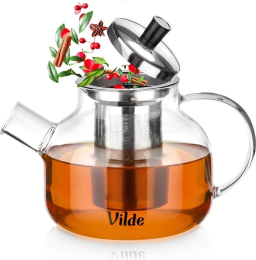 Skleněná konvice s nerezovým infuzérem 850 ml žáruvzdorná