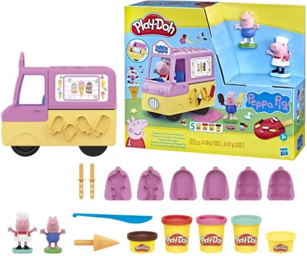 Zábavná sada Peppa Pig zmrzlinový kamion Play-Doh
