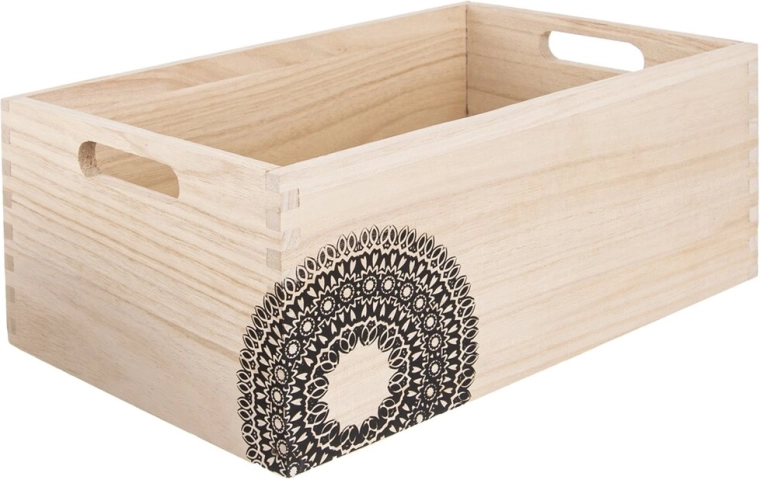 Dřevěná bedýnka mandala 26 × 16 × 11 cm