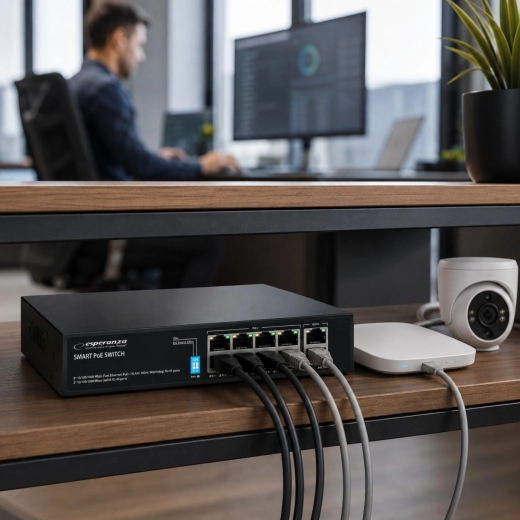8× PoE pro jednodušší instalaci IP kamer
