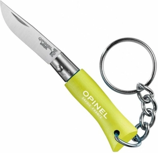 Opinel N°02 přívěsek na klíče – kapesní nůž 3,5 cm, světle zelený, bukové dřevo