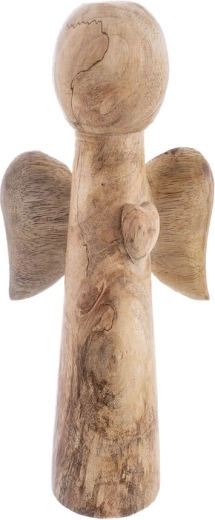 Dřevěný anděl z mangového dřeva, 21 cm