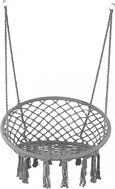 Závěsné křeslo hnízdo z makramé – Šedá