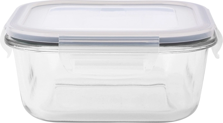FRESH čtvercová skleněná dóza na potraviny 0,75 l s těsnícím víkem