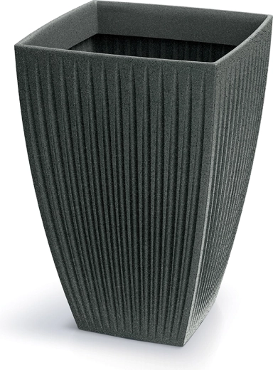 Květináč Latia Square High 40 × 40 × 58 cm – černý granit