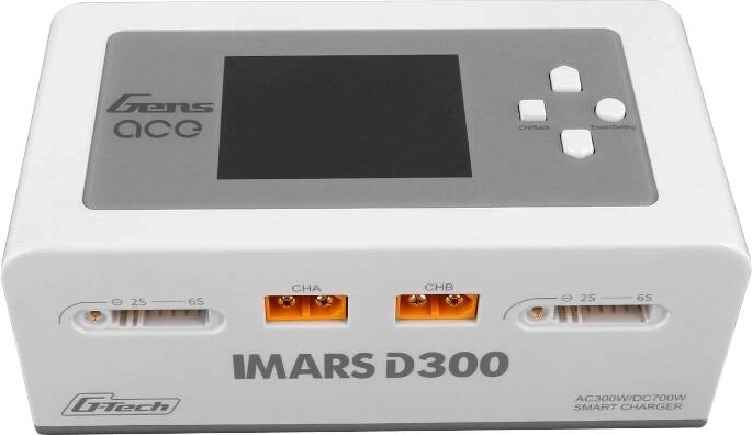 Duální inteligentní nabíječka Gens Ace iMARS D300 AC/DC 300 W pro RC baterie