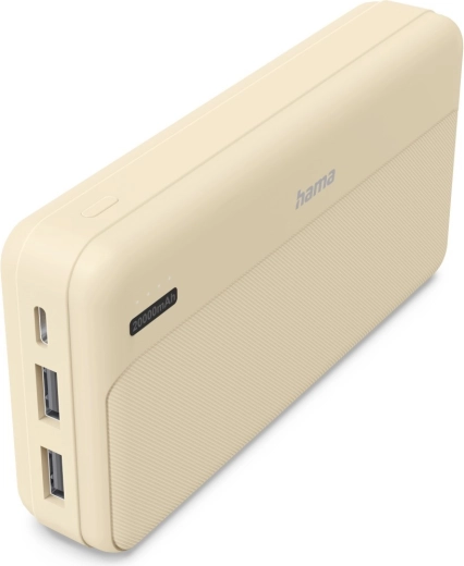Powerbanka 20 000 mAh se 2× USB-A, písková
