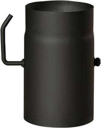 Kouřová roura s klapkou 150 mm, délka 250 mm, černá