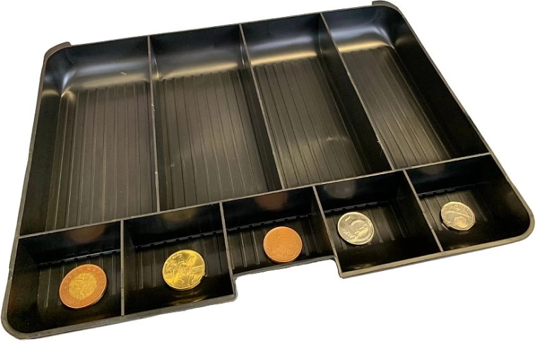 Praktická přihrádka na mince