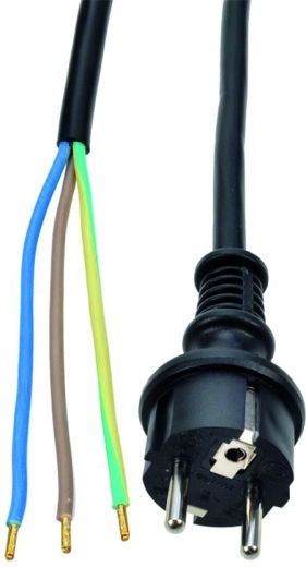 Solight flexo šňůra gumová 3× 1 mm² černá 2,5 m