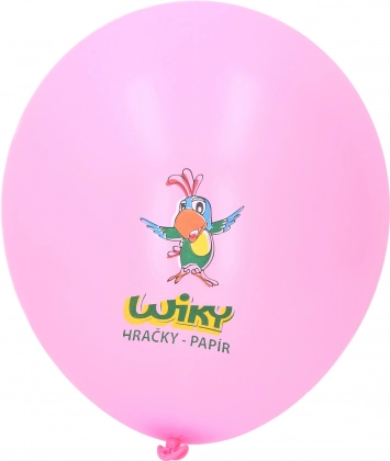 Růžové nafukovací balónky s potiskem Wiky – 100 ks