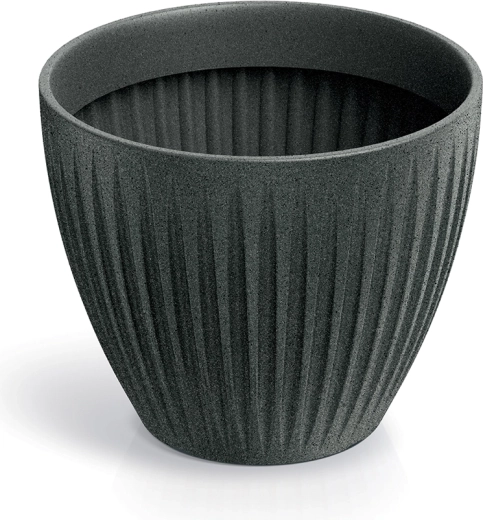 Květináč Latia Round 30 cm – černý granit