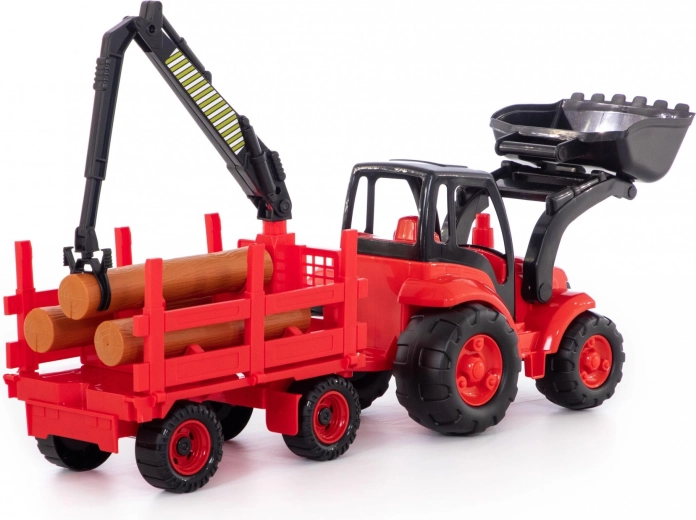 Přívěs na klády se žeriavem