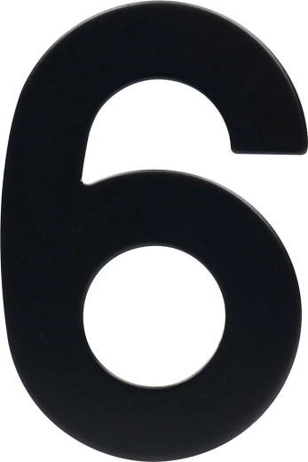 Domovní číslo 6, 95 mm, nerez, černá matná