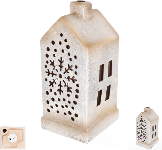 Porcelánový LED domeček 10 × 10 × 20 cm (2 varianty)