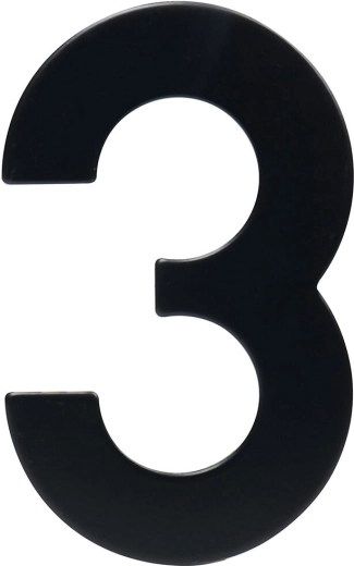 Domovní číslo 3, 95 mm, nerez, černá matná