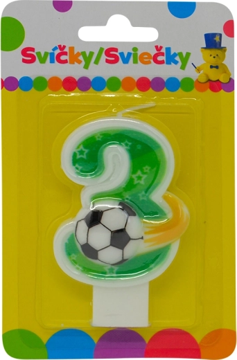 Narozeninová svíčka číslo 3 s míčem