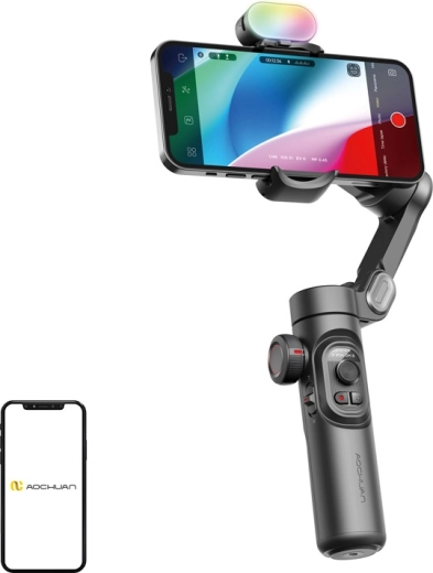Aochuan smart xe 3osý stabilizátor pro mobil s rgb světlem černý