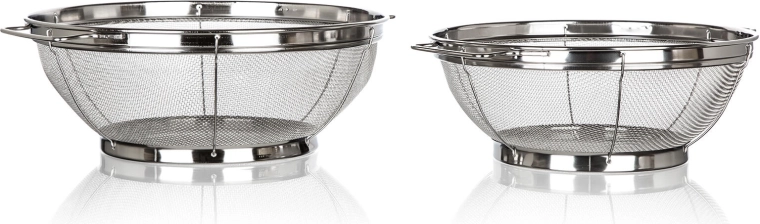 Nerezová sítka s podstavcem AKCENT, sada 2 ks (21,5 a 24,5 cm)