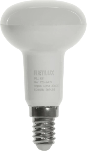 LED reflektorová žárovka RETLUX R50 E14 6 W teplá bílá