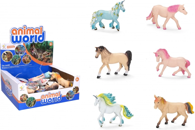 Kůň figurka 13 cm - 1 kus – Mix barevných koní a jednorožců