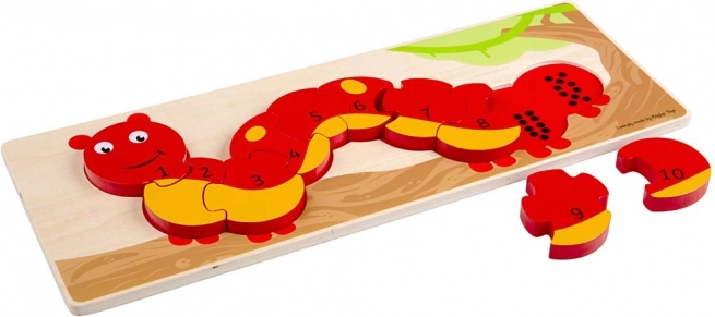 Počítací puzzle housenka BIGJIGS TOYS