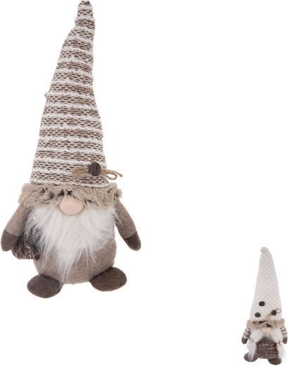Skřítek s LED osvětlením z polyesteru, hnědý 36 cm (2 varianty)