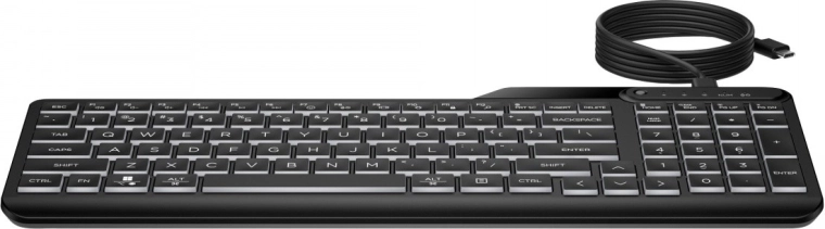 HP 400 podsvícená drátová klávesnice černá
