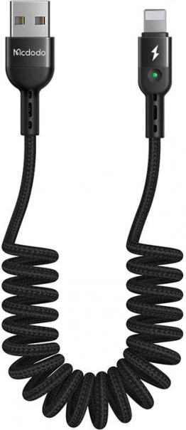 Pružinový kabel USB Lightning Mcdodo černý 1,8 m