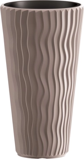 Květináč Prosperplast Sandy Slim 37 l mocca s vložkou