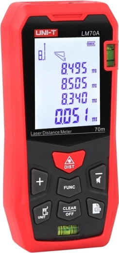 Podsvícený 2" LCD a integrované vodováhy