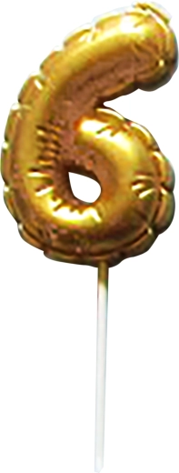 Dortová svíčka číslo 6 zlatá TORO