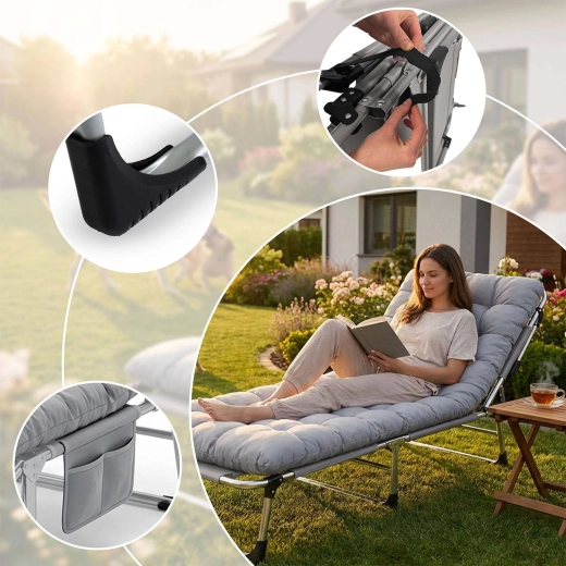 Silné polstrování a podhlavník pro celodenní pohodlí