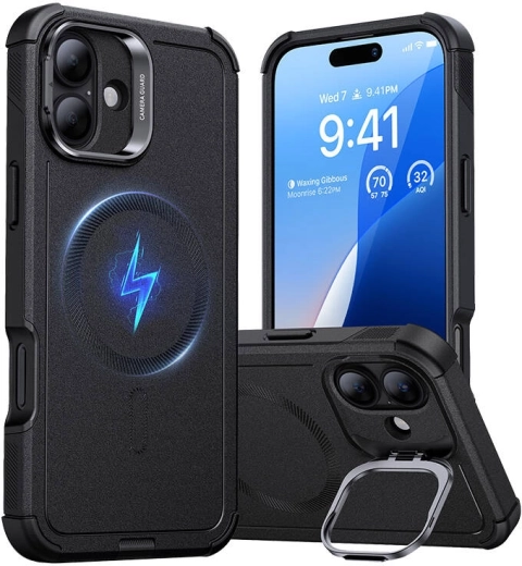 Pouzdro ESR Cyber Tough HaloLock se stojánkem pro iPhone 16 Plus černé