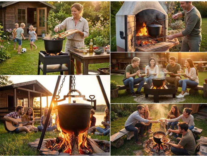 Tři způsoby použití: postavit, zavěsit, vařit na plynu