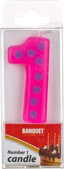 Narozeninová svíčka č. 1 růžová