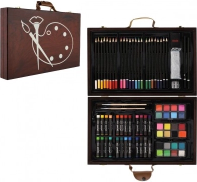 Kreativní sada pro malování v dřevěném pouzdře