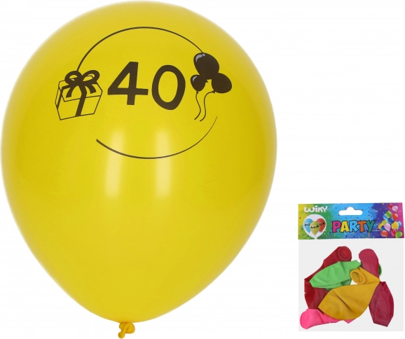 Balónky 30 cm s číslem 40 – sada 5 ks