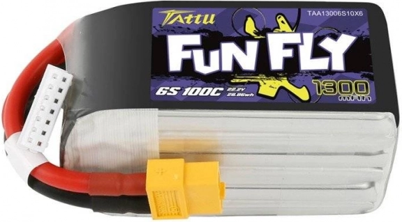 Lipo baterie Tattu FunFly 1300 mAh 6S 22,2 V 100C (XT60)
