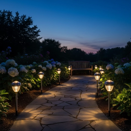Decentní teplé osvětlení pro cesty a zahradu