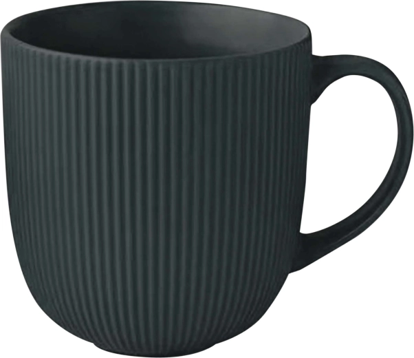 Keramický hrnek KITCHISIMO 510 ml žebrovaný tmavě zelený