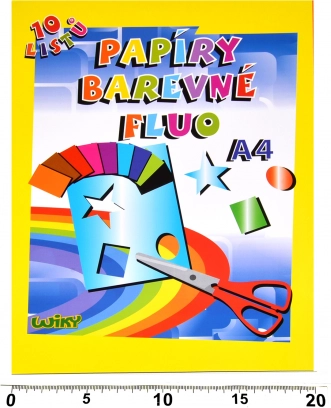 Barevné fluorescenční papíry A4, 10 listů