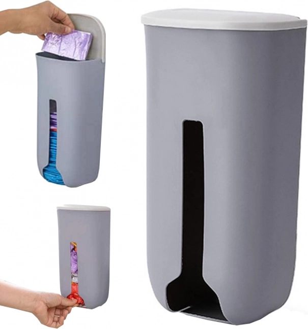 Nástěnný organizér na kuchyňské sáčky, šedý